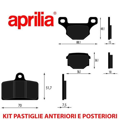 Kit pastiglie freno anteriori - pastiglie,
